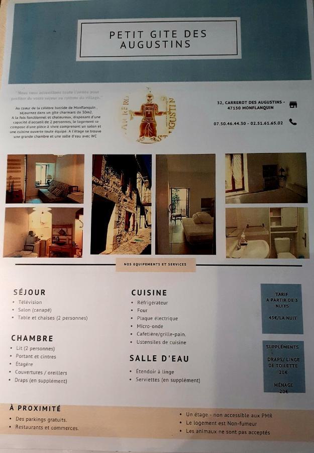 Petit Gite Des Augustins Monflanquin Bagian luar foto